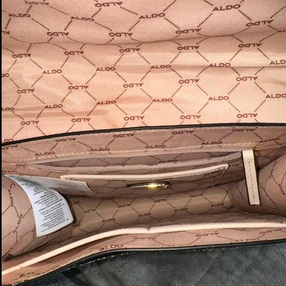 Aldo Glenda Satchel Cream and Gold Glitter - Picture 8 of 9